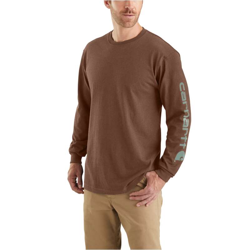 Carhartt  Mocha Heather Dearborn Loose LS Logo T-Shirt
