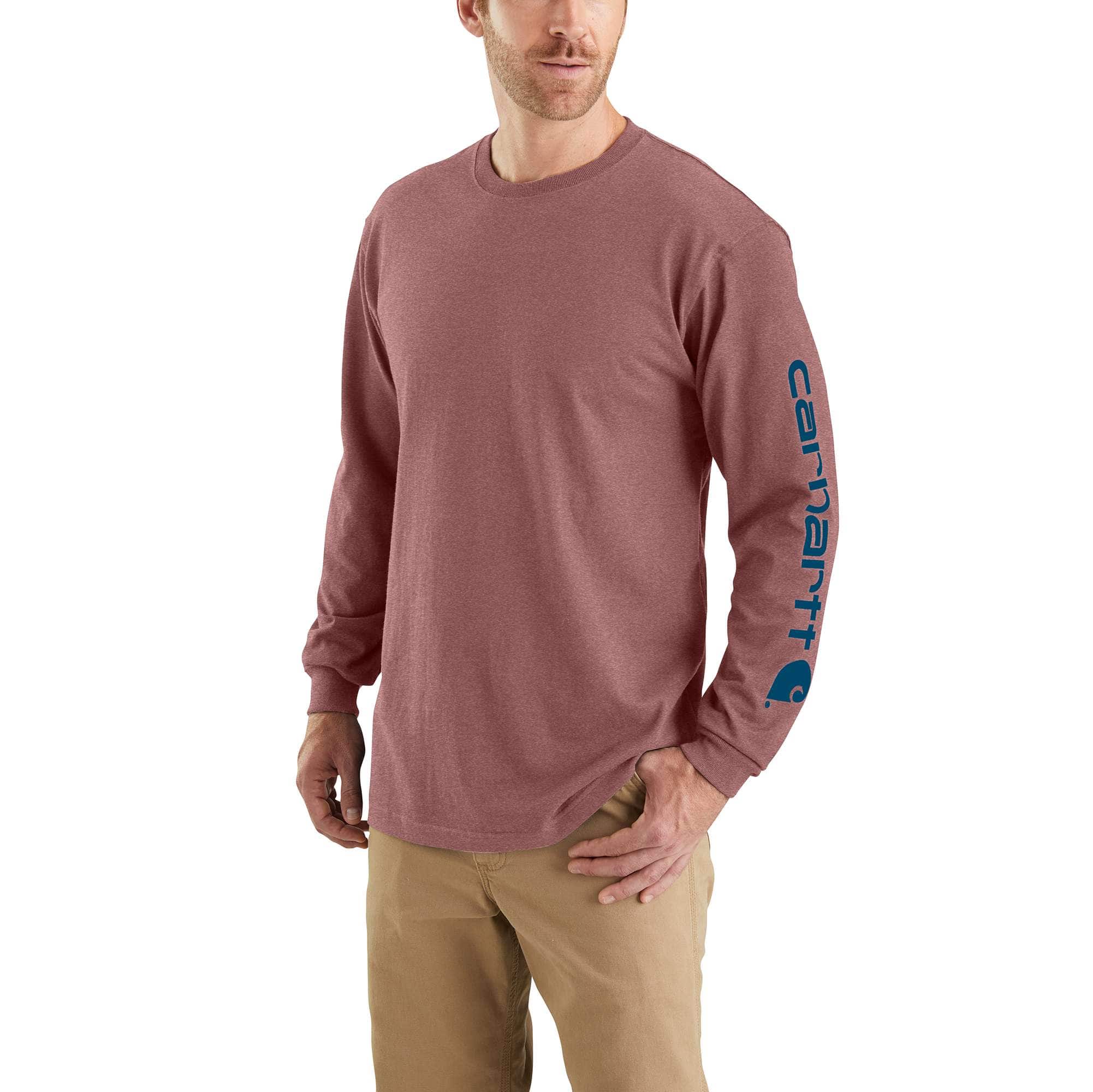 Carhartt Loose Fit Heavyweight Long-Sleeve Logo Sleeve Graphic T-Shirt