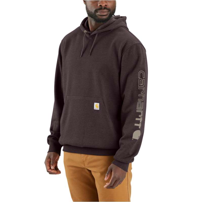 Carhartt  Dark Sepia Loose Fit Midweight Logo Sleeve Graphic Hoodie