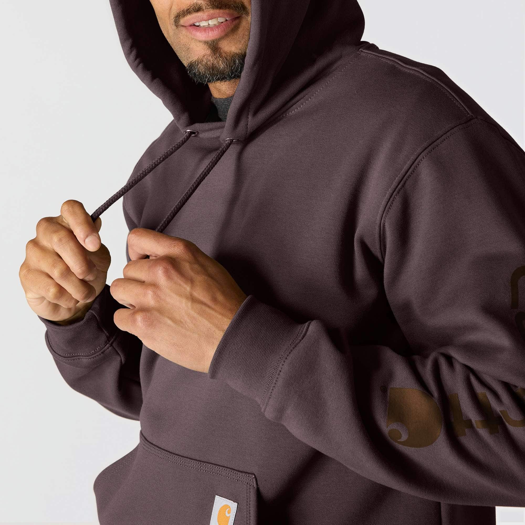 Loose Fit Midweight Logo Sleeve Graphic Hoodie