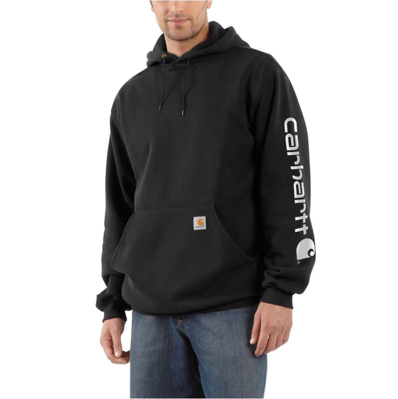 Carhartt  Black Loose Fit Midweight Logo Sleeve Graphic Hoodie