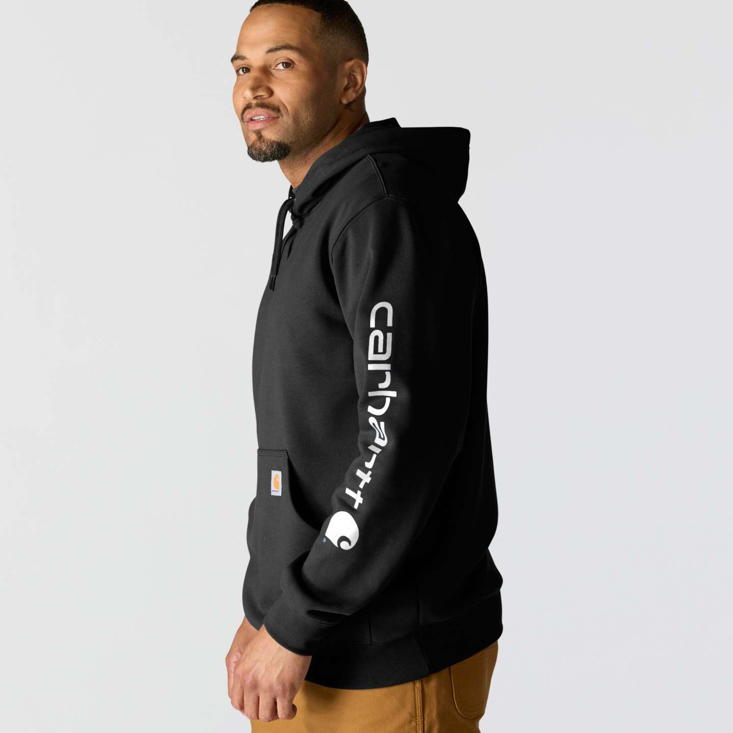 Мужская толстовка Carhartt Iconic K288 Logo, цвет: Чёрный — фото 4