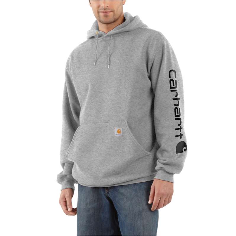Carhartt  Heather Gray/Black Loose Fit Midweight Logo Sleeve Graphic Hoodie