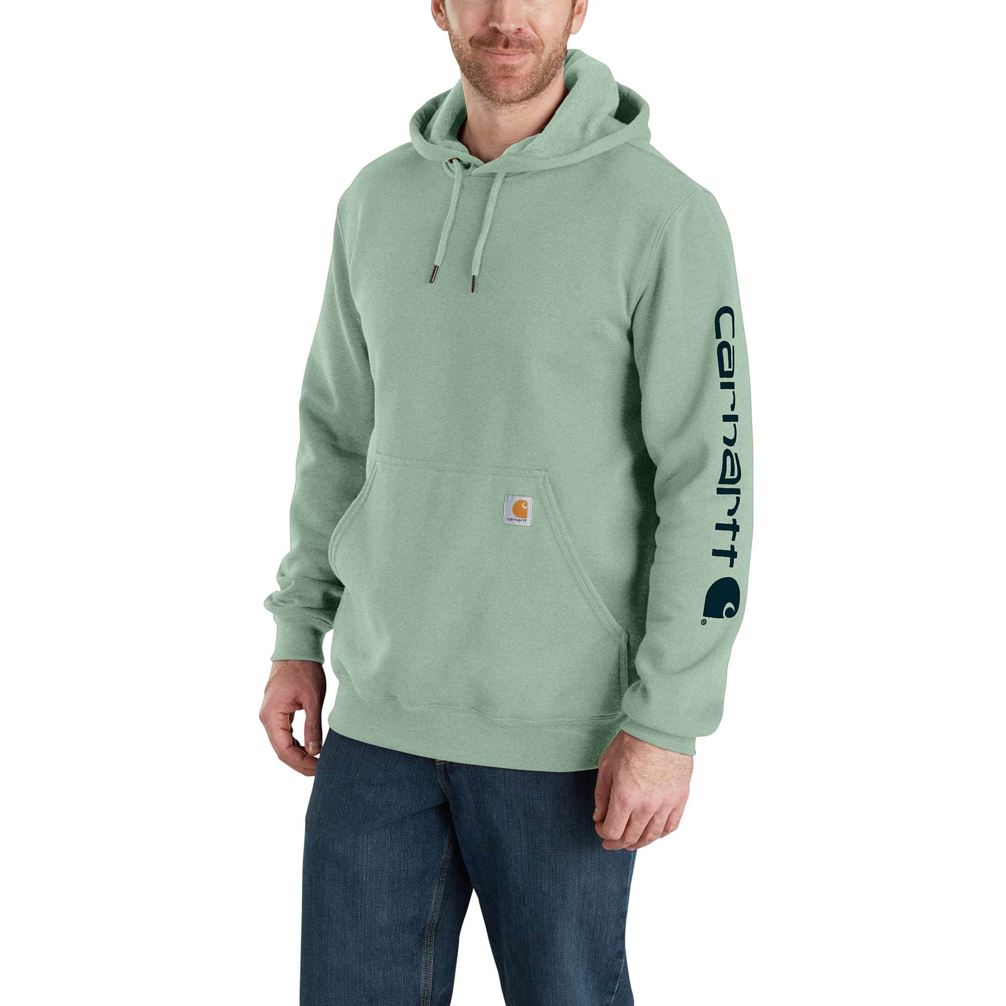 Carhartt Men's New Navy Loose Fit Midweight Logo Sleeve Graphic Hoodie