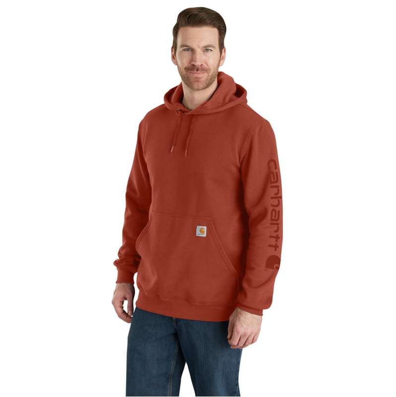 Carhartt  Saddle Red Loose Fit Midweight Logo Sleeve Graphic Hoodie
