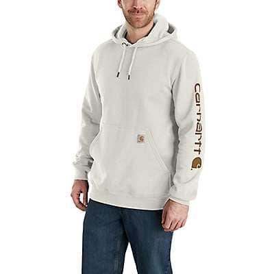 Carhartt Men's New Navy Loose Fit Midweight Logo Sleeve Graphic Hoodie