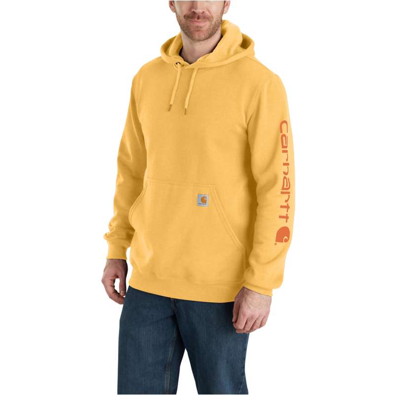 Carhartt  Vivid Yellow Heather Loose Fit Midweight Logo Sleeve Graphic Hoodie