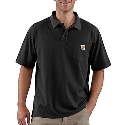 Carhartt Men's Heather Gray Loose Fit Midweight Short-Sleeve Pocket Polo