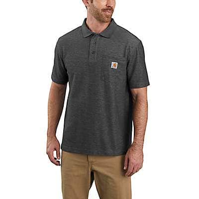 Carhartt Men's Carbon Heather Loose Fit Midweight Short-Sleeve Pocket Polo