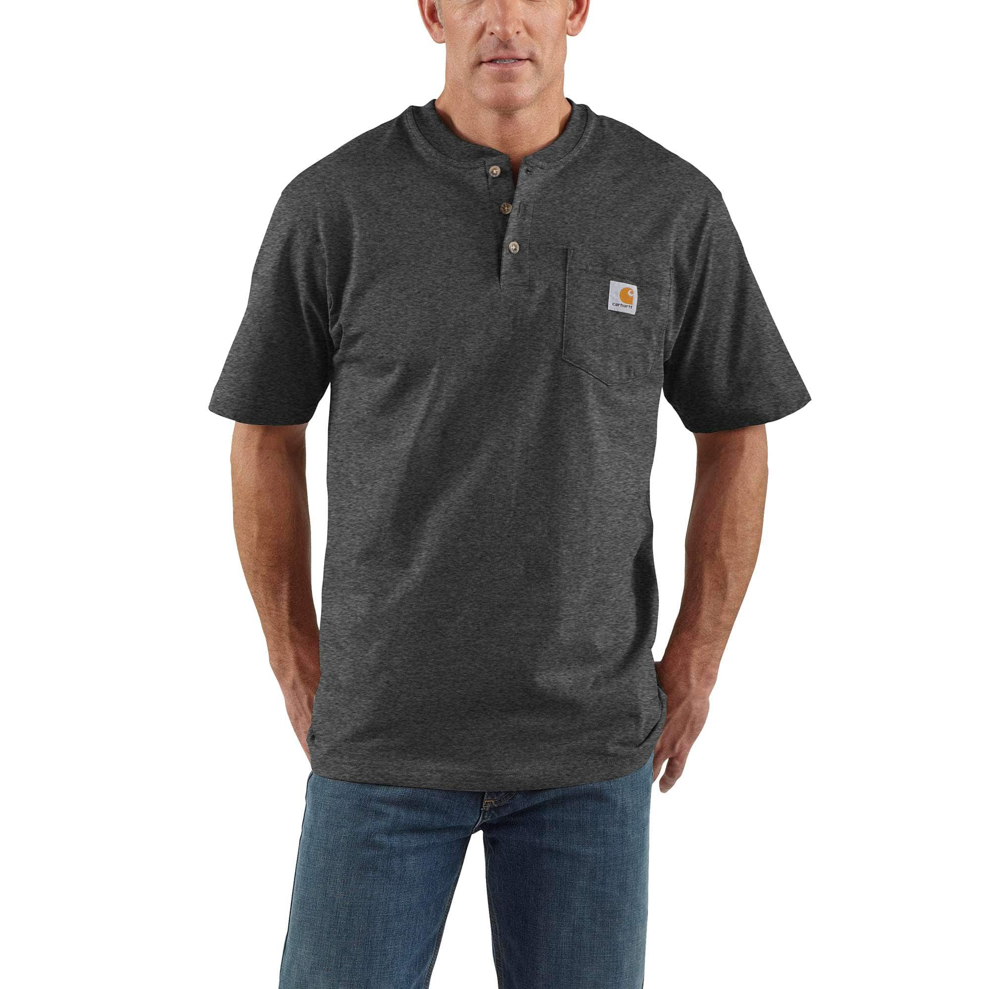 Loose Fit Heavyweight Short-Sleeve Pocket Henley T-Shirt | Carhartt ...