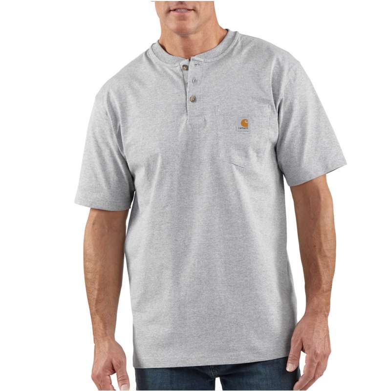 Carhartt  Heather Gray Loose Fit Heavyweight Short-Sleeve Pocket Henley T-Shirt