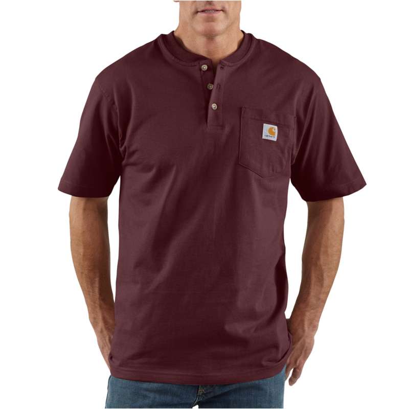 Carhartt  Port Loose Fit Heavyweight Short-Sleeve Pocket Henley T-Shirt