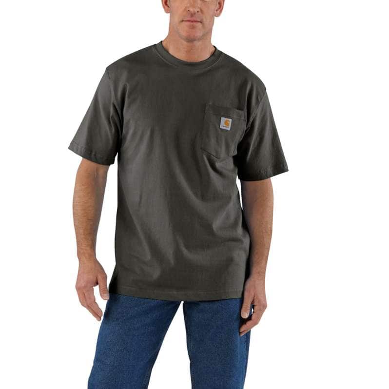 Carhartt Mens Loose Fit Heavyweight Short-sleeve Pocket T-shirt 