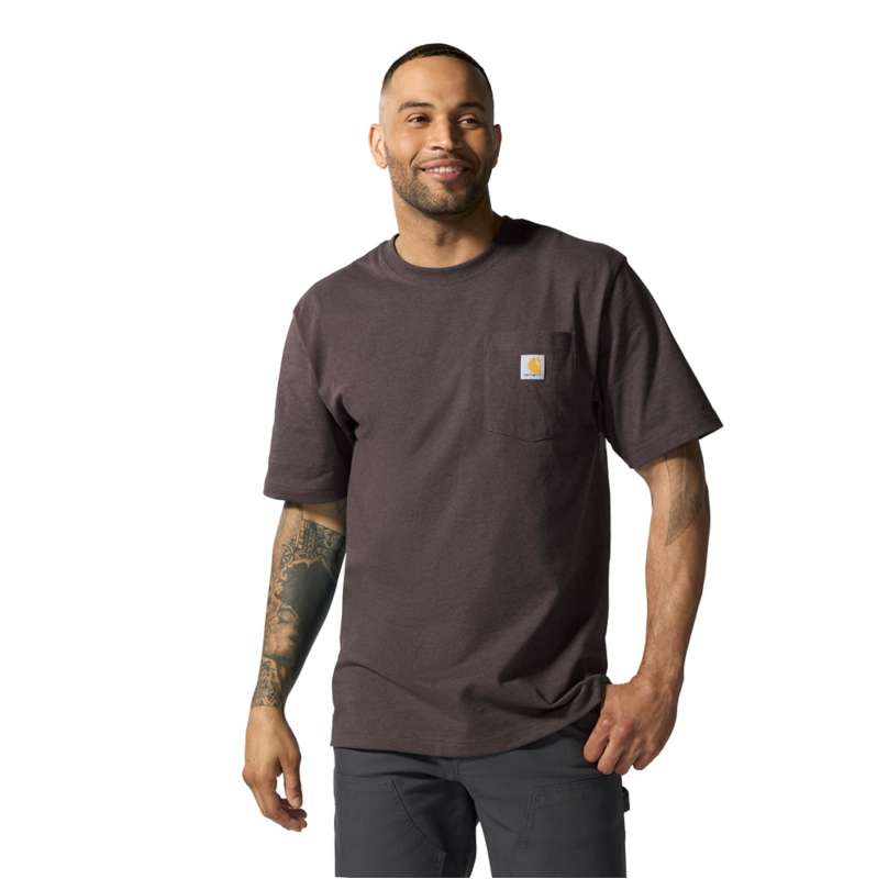 Carhartt  Dark Sepia Heather Loose Fit Heavyweight Short-Sleeve Pocket T-Shirt