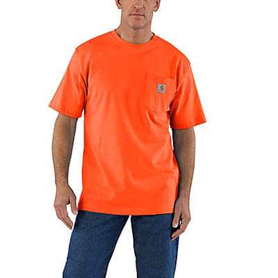 Carhartt Men's Brite Orange Loose Fit Heavyweight Short-Sleeve Pocket T-Shirt