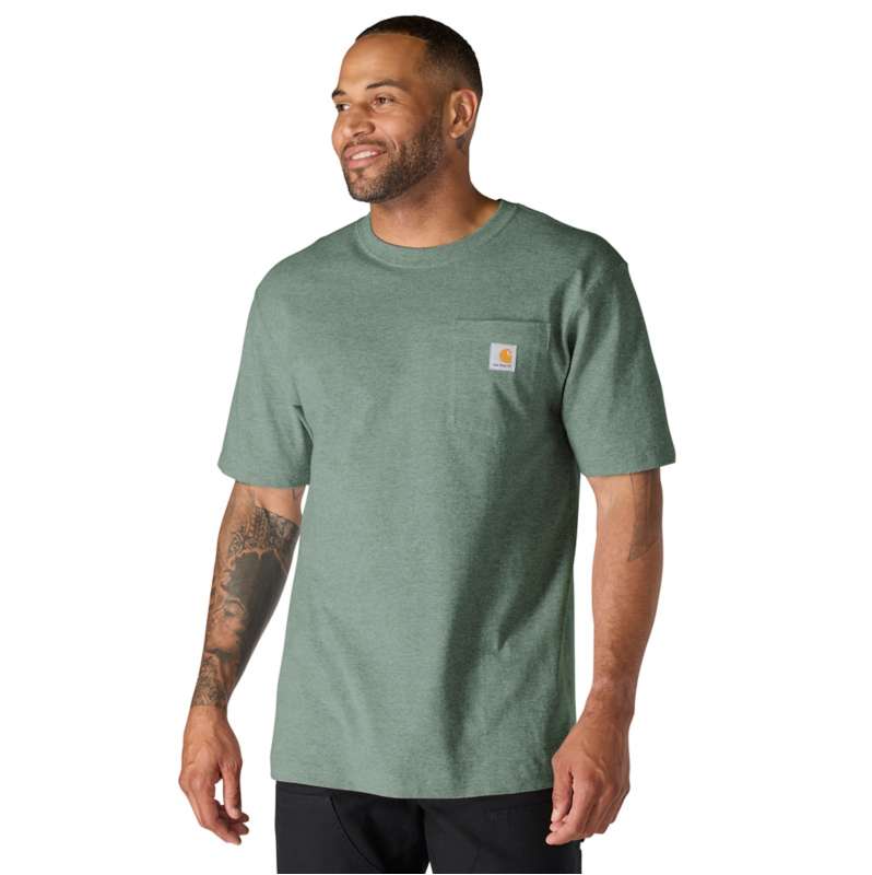 Carhartt  Green Slate Heather Iconic K87 Pocket T-Shirt