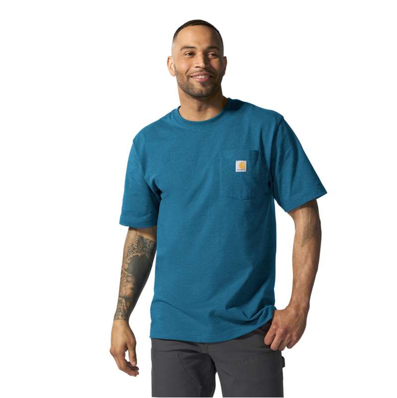 Carhartt  Dark Tranquil Blue Heather Iconic K87 Pocket T-Shirt