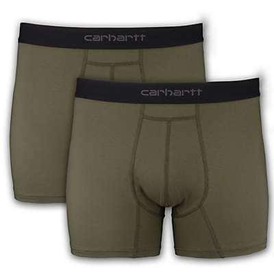 Carhartt Men's BURNT OLIVE 5" Basic Boxer Brief 2-Pack