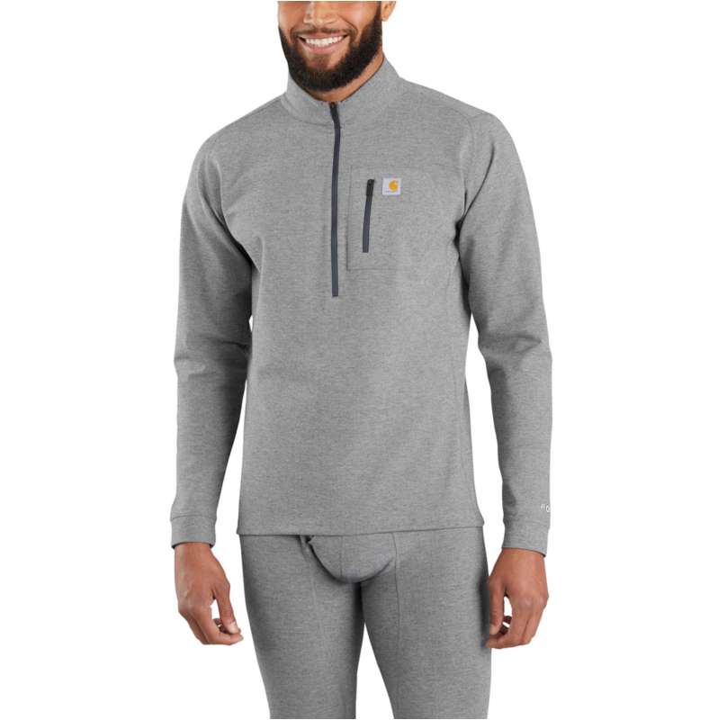 Carhartt  SHADOW HEATHER Men's Base Layer Quarter-Zip Thermal Top - Carhartt Force® - Heavyweight