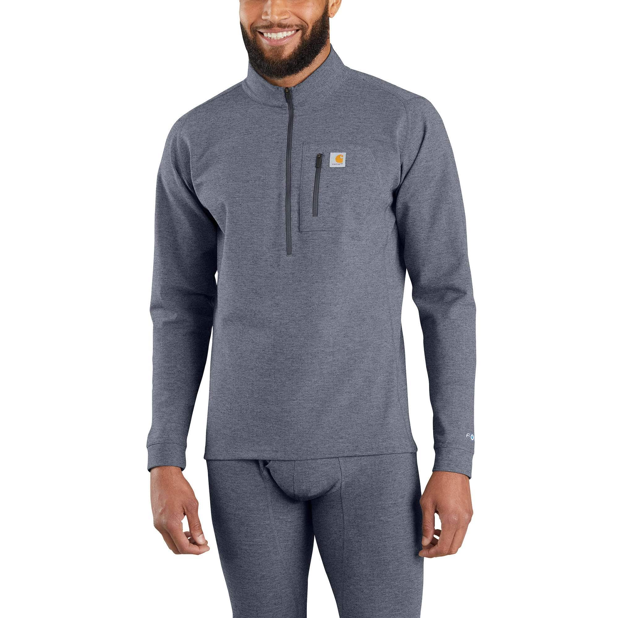 Carhartt Men's Force Midweight Synthetic-Wool Blend 1/4 Zip Base Layer