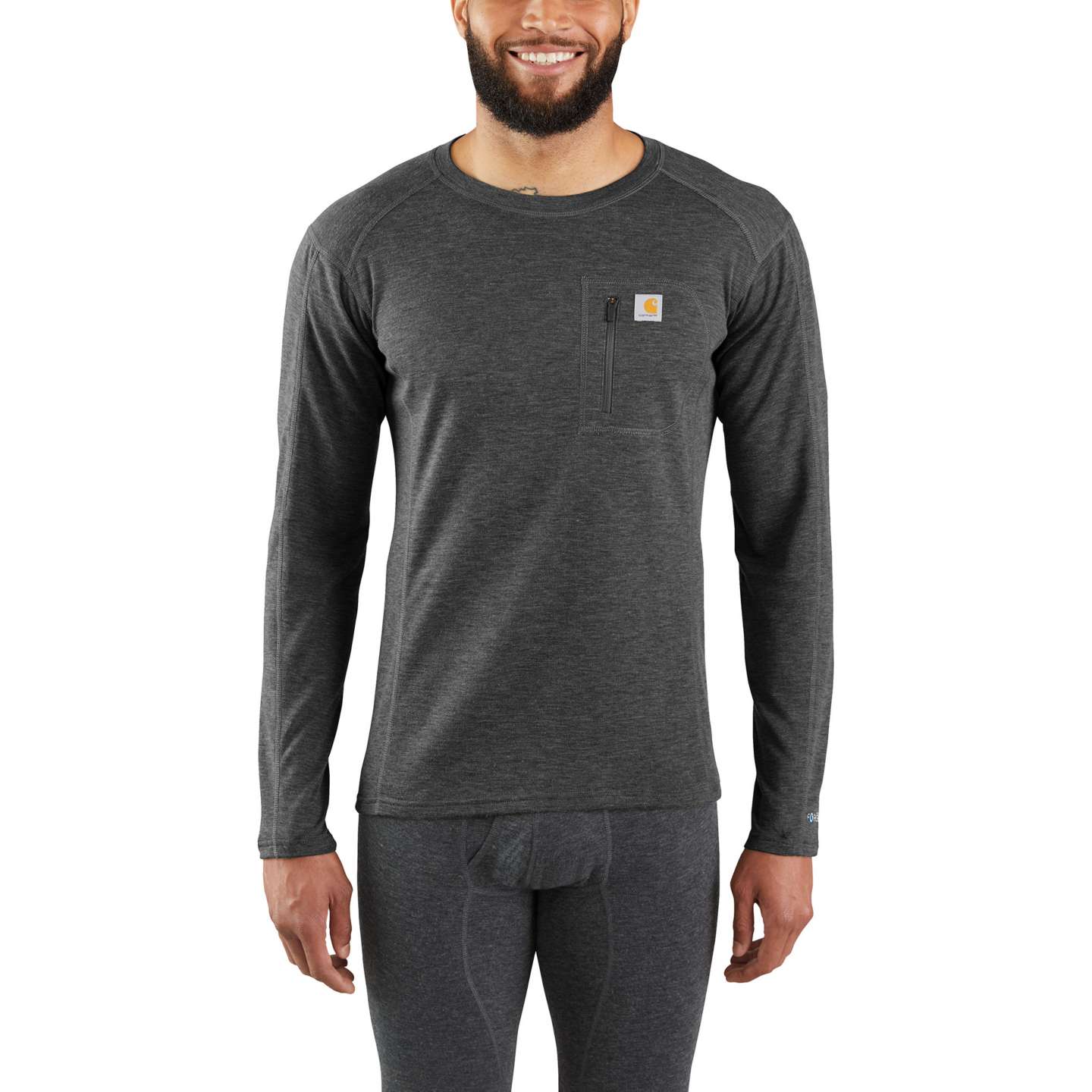 Мужская рубашка Carhartt Base Layer Thermal, цвет: Чёрный меланжевый — фото 1