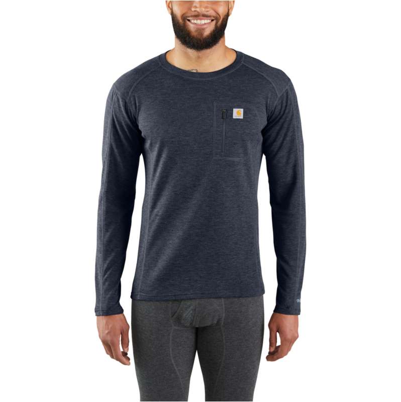 Carhartt  NAVY HEATHER Men's Base Layer Thermal Shirt - Carhartt Force® - Heavyweight - Synthetic-Wool Blend