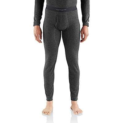 Carhartt Men's BLACK HEATHER Men's Base Layer Thermal Pants - Force® - Midweight - Poly-Wool