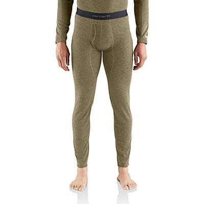 Carhartt Men's BURNT OLIVE HEATHER Base Force® Midweight Poly-Wool Bottom