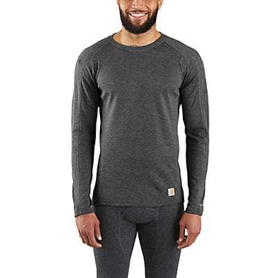 Carhartt Men's BLACK HEATHER Men's Base Layer Thermal Shirt - Force® - Midweight - Poly-Wool