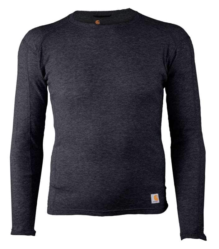 Carhartt  BLACK HEATHER Men's Base Layer Thermal Shirt - Force® - Midweight - 100% Cotton