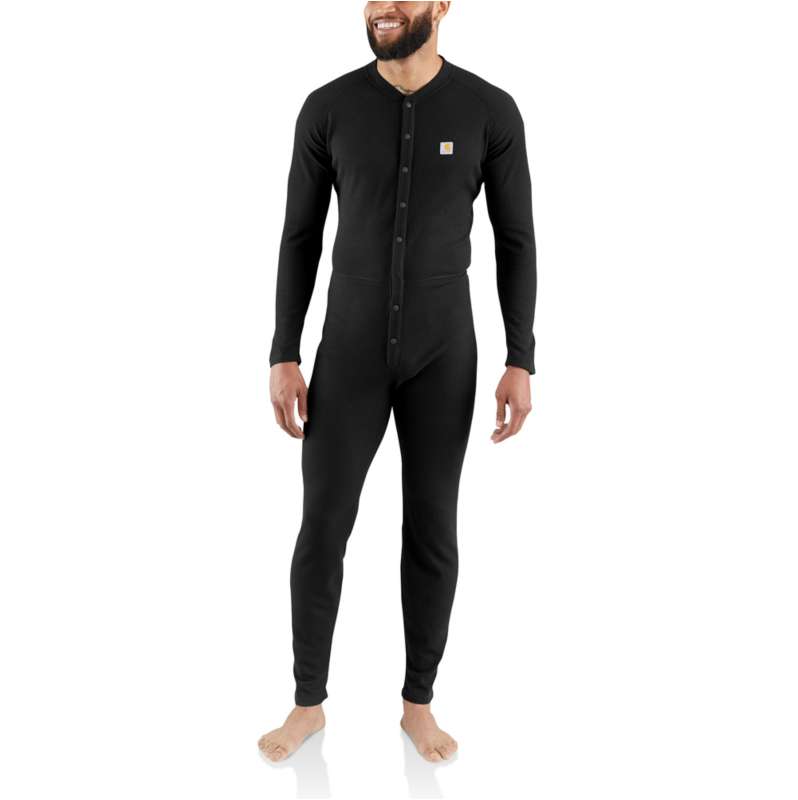 Carhartt  Black Men's Base Layer Union Suit - Classic Cotton-Poly