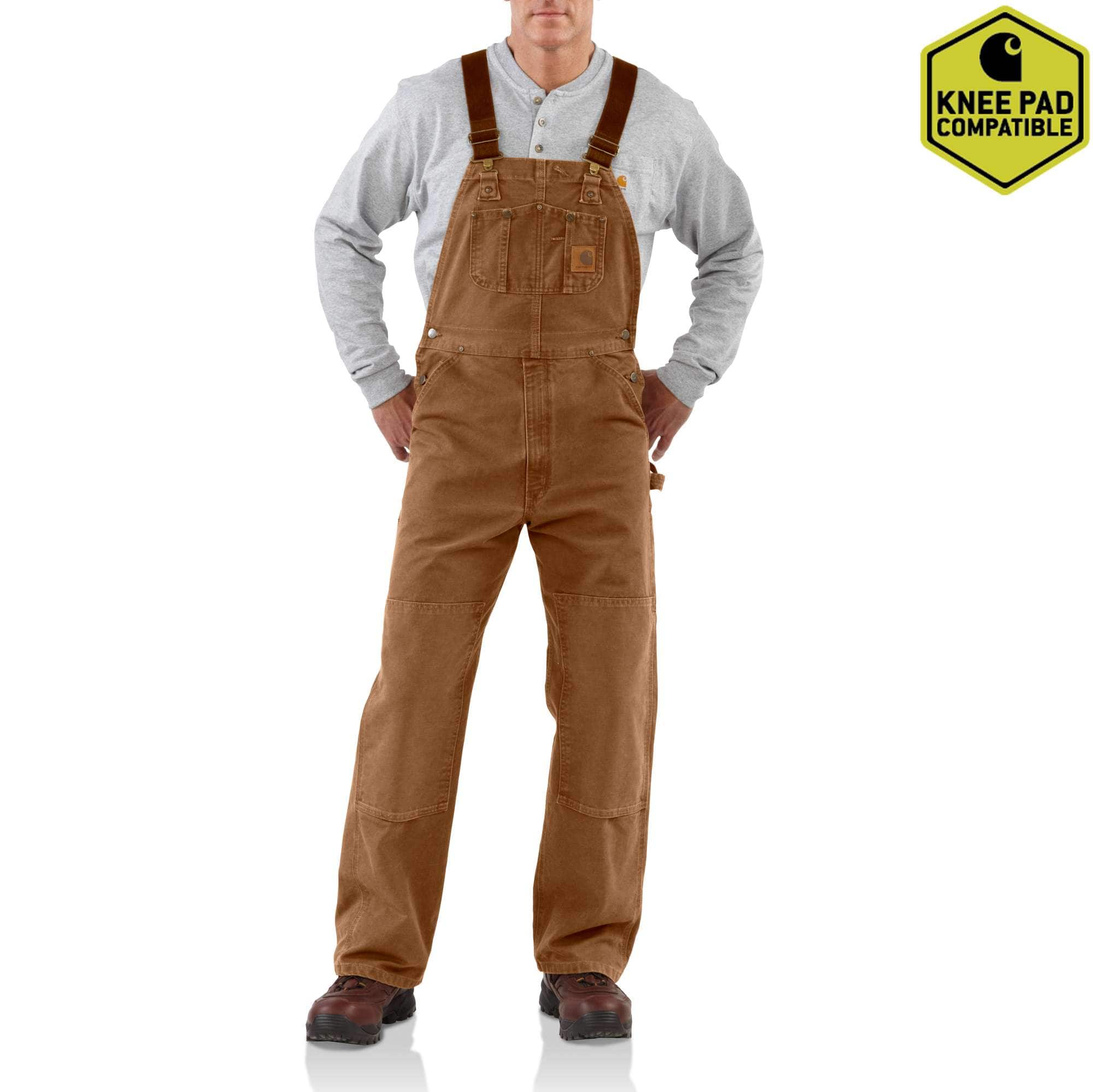 tan carhartt overalls