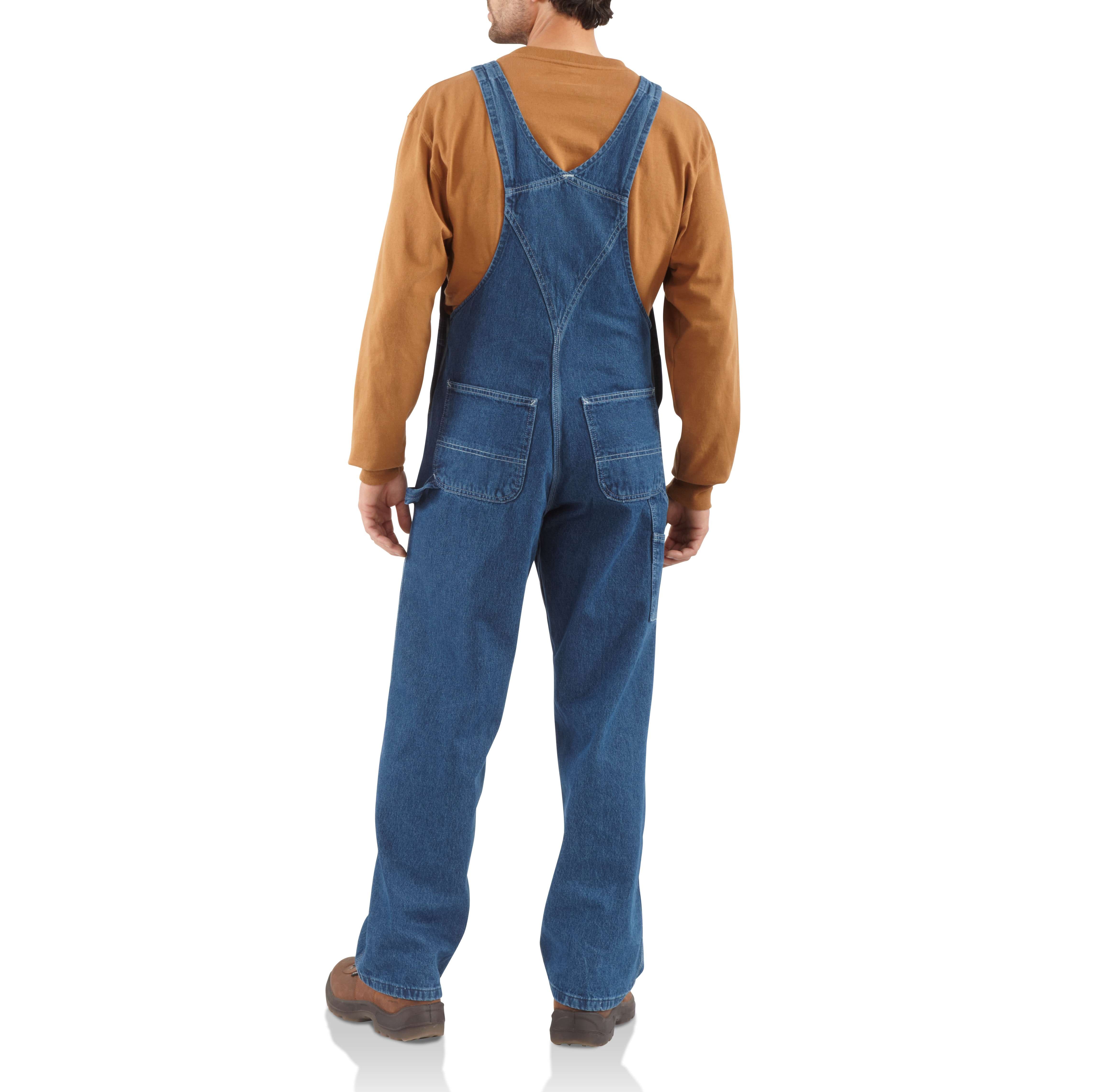 carhartt blue jean overalls