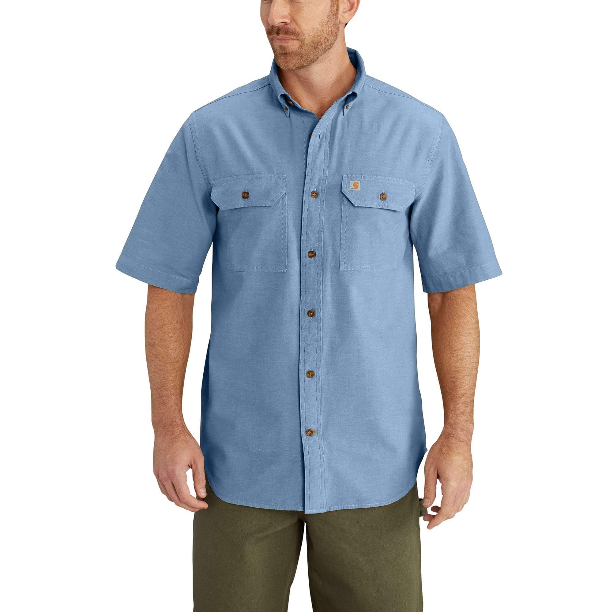 carhartt chambray short sleeve shirt