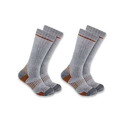 Carhartt Men's Gray Midweight Synthetic-Wool Blend Boot Sock 2-Pack