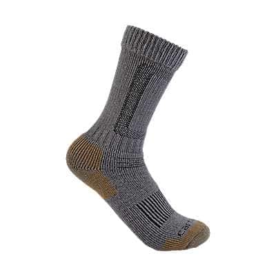 Carhartt Men's Heather Gray Heavyweight Merino Wool Blend Steel Toe Boot Sock