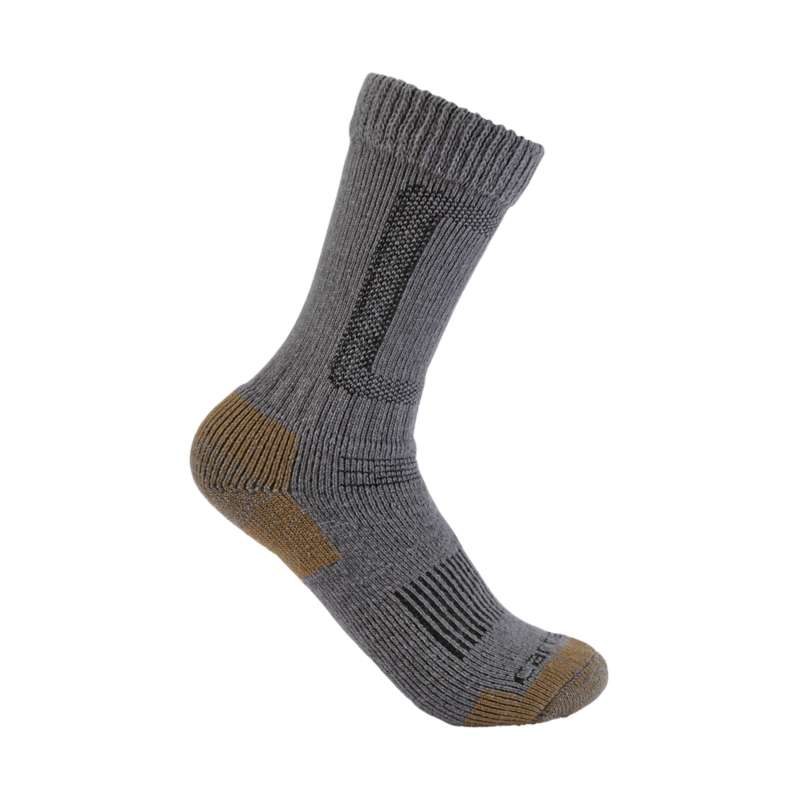 Carhartt  Heather Gray Heavyweight Merino Wool Blend Steel Toe Boot Sock