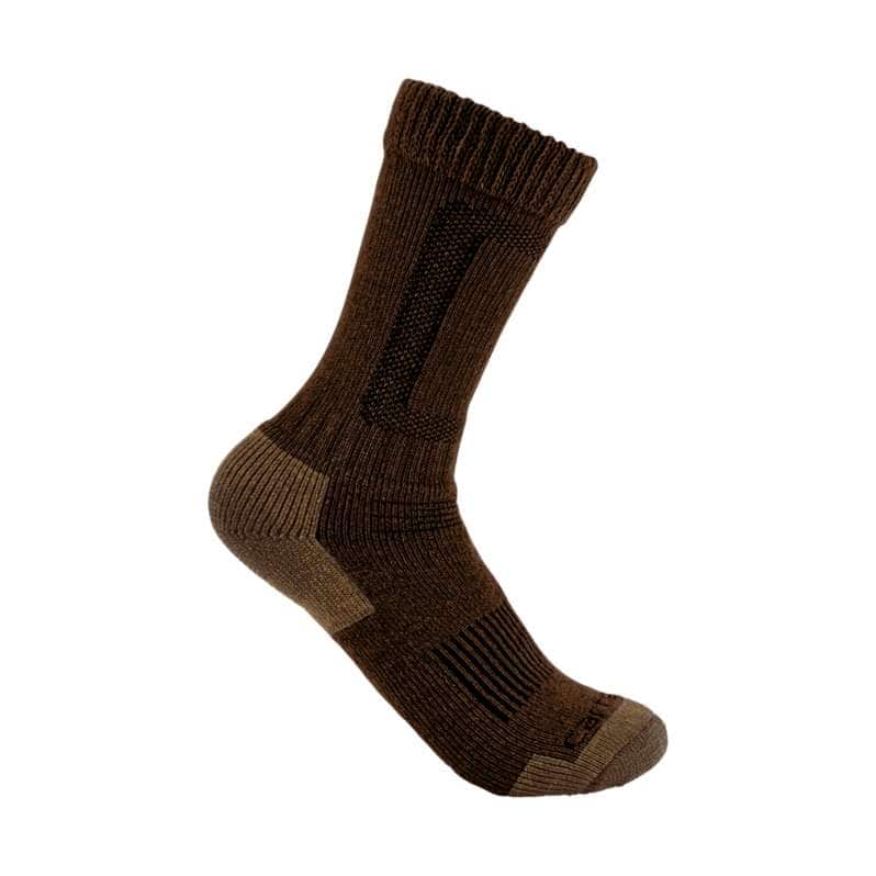 Carhartt  Dark Brown Heavyweight Merino Wool Blend Steel Toe Boot Sock
