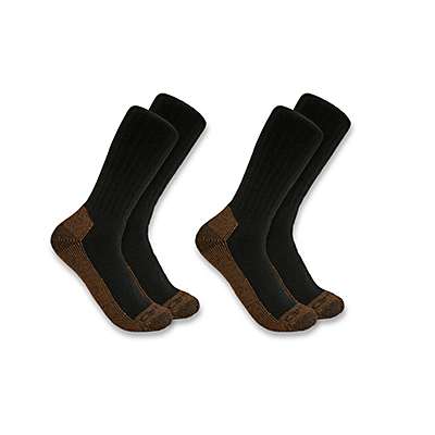 Carhartt Men's Black Midweight Steel Toe Boot Sock 2-Pack