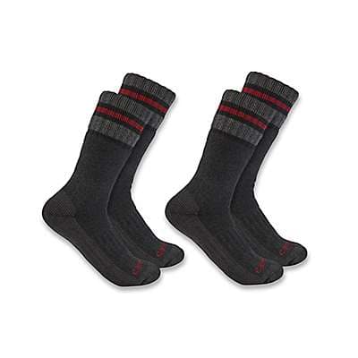 Carhartt Men's Black Heavyweight Synthetic-Wool Blend Boot Sock 2-Pack