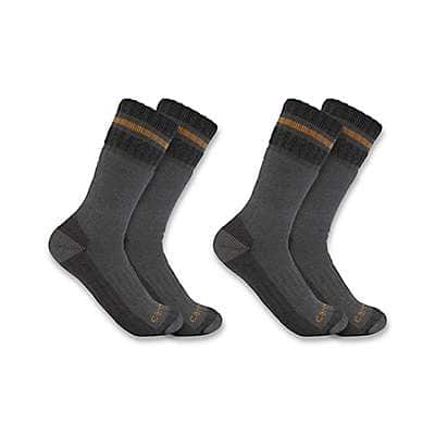 Carhartt Men's Carbon Heather Heavyweight Synthetic-Wool Blend Boot Sock 2-Pack
