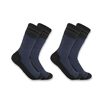 Carhartt Men's Navy Heavyweight Synthetic-Wool Blend Boot Sock 2-Pack