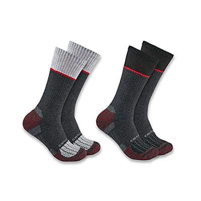 Carhartt Men's Red Carhartt Force® Midweight Steel Toe Crew Sock 2-Pack
