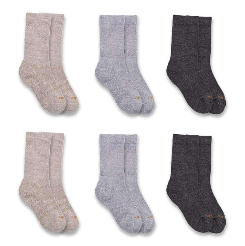 Carhartt  Alabaster Heather Kid's Lightweight Crew Sock 6-Pack