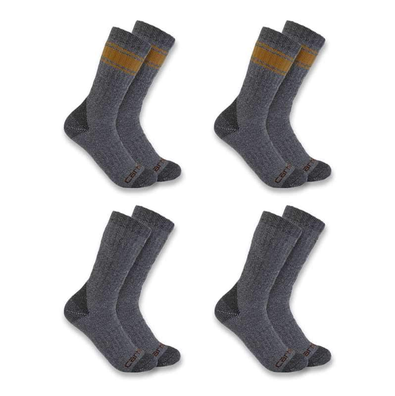 Carhartt  Gray Heavyweight Crew Sock 4-Pack