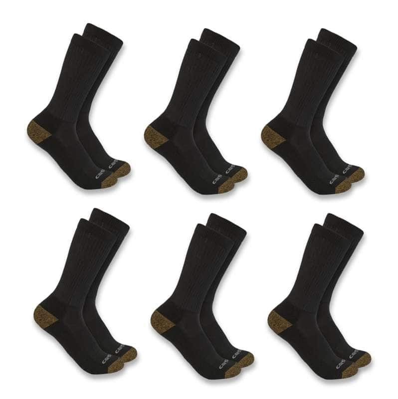 Carhartt  Black Midweight Crew Sock 6-Pack