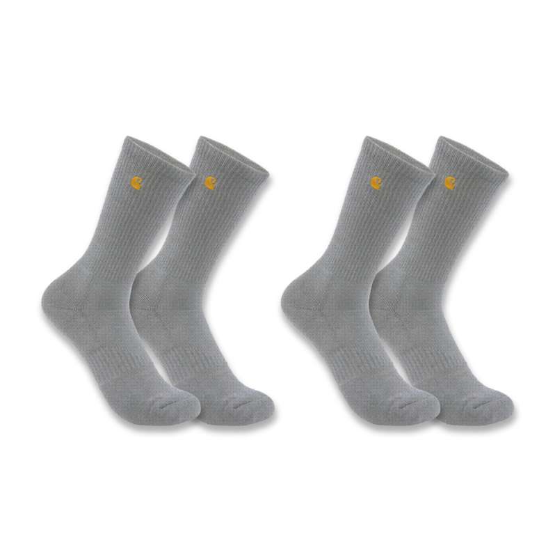 Carhartt  Heather Gray Force Midweight Crew Sock 2-Pack