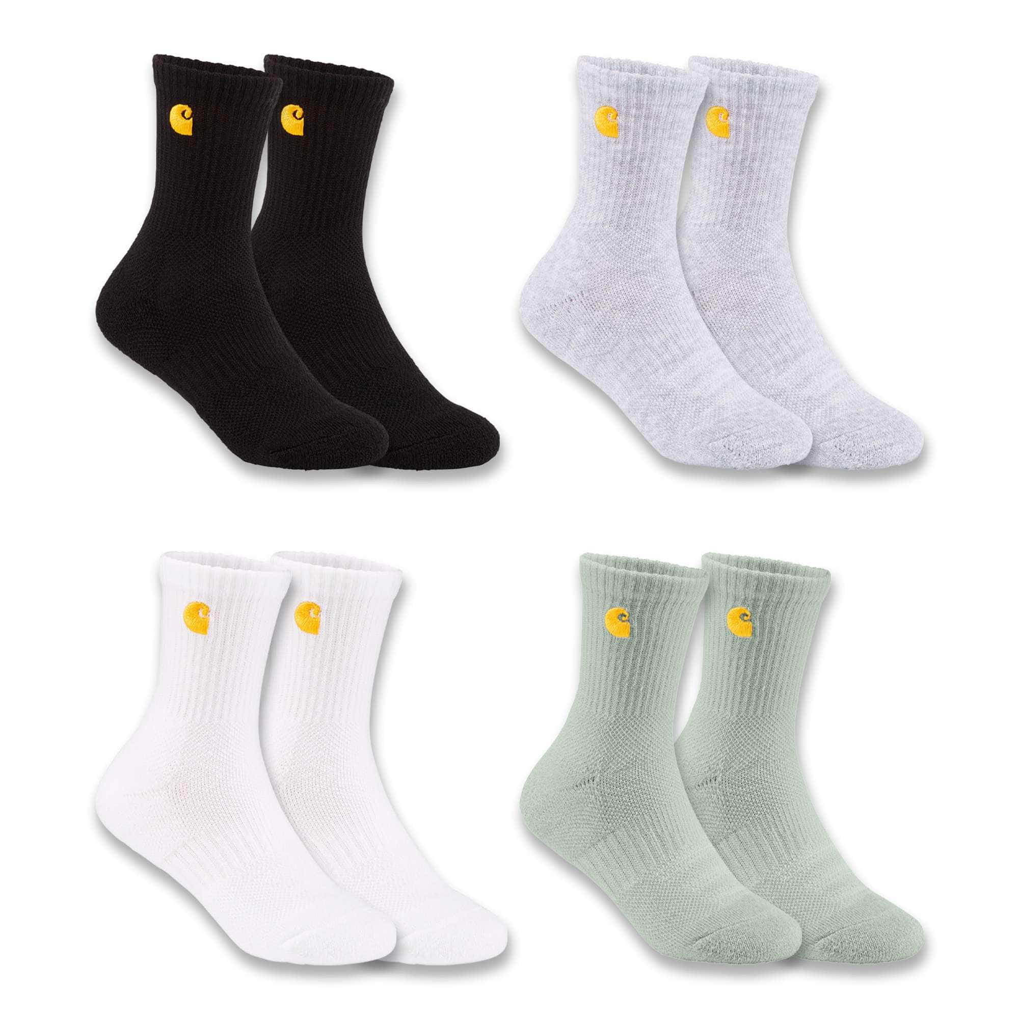 Carhartt Kids' Midweight Embroidered Crew Sock 4-Pack