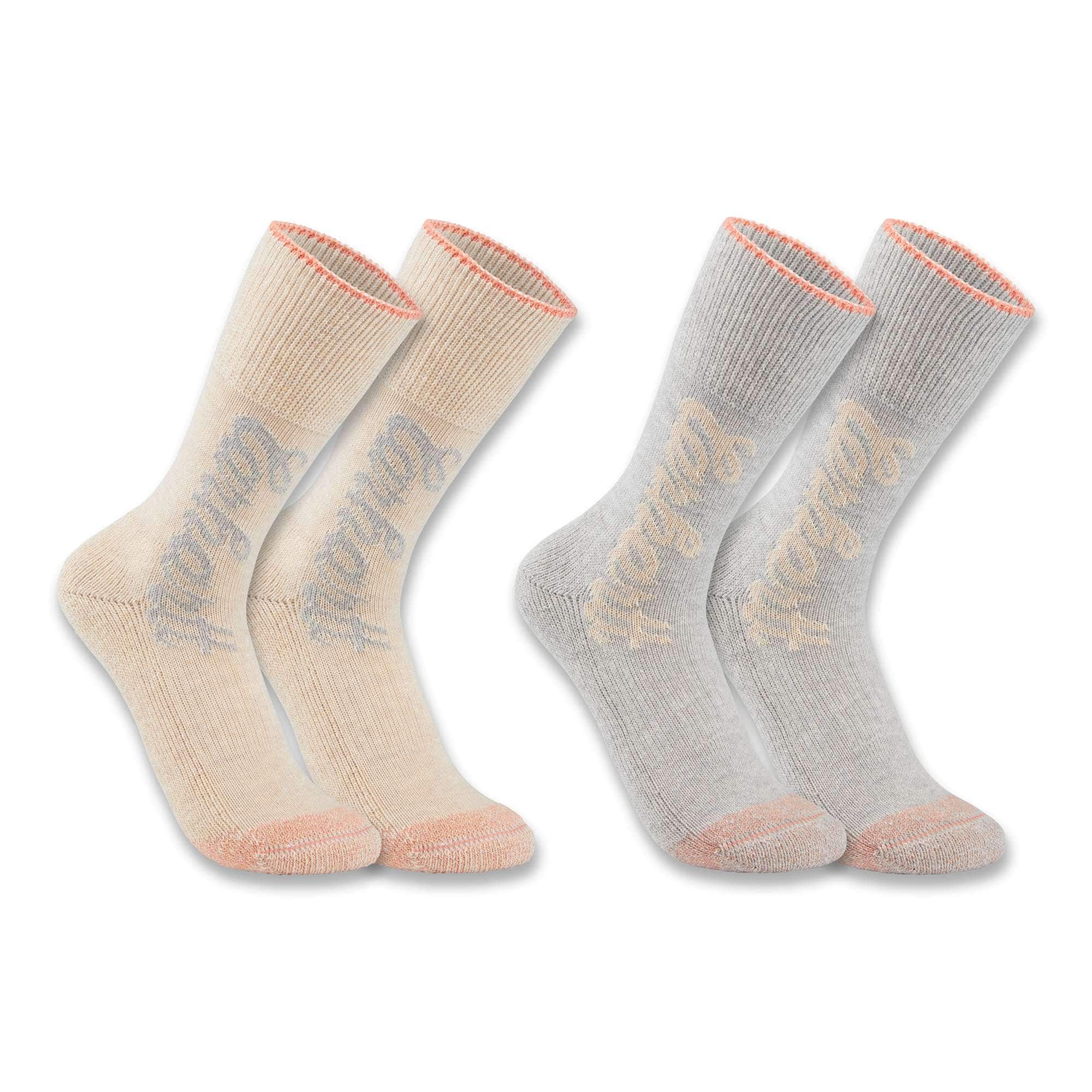 Carhartt Women's Midweight Cotton Tencel™ Fiber Blend Crew Sock 2-Pack