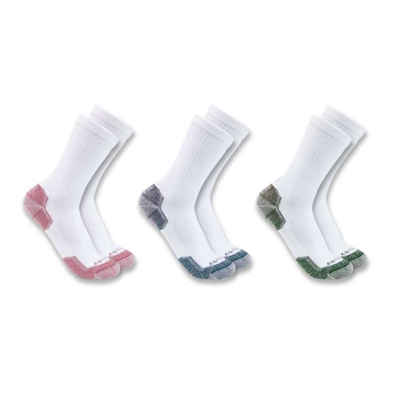 Carhartt  White Women's Midweight Cotton Blend Crew Sock 3 Pack